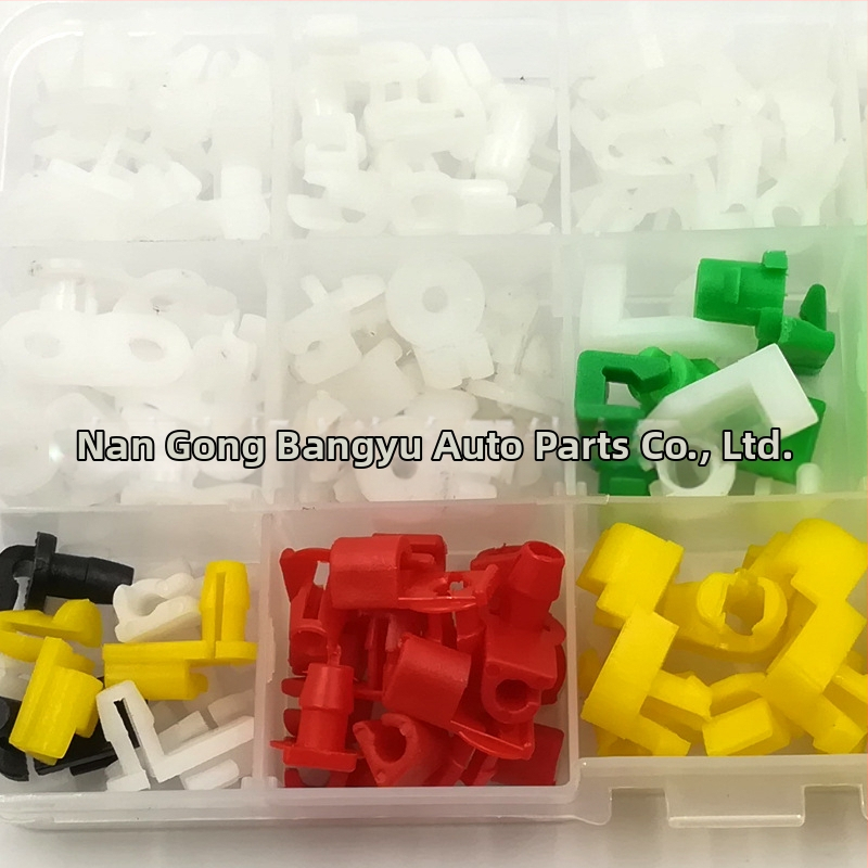 160 ks spony na zámok v krabici sú vhodné pre spony páky zámku dverí, všetky druhy plastových upevňovacích prvkov, nylonových upevňovacích prvkov, nitov.