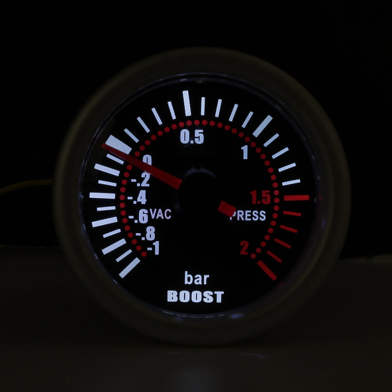 Pārrobežu automašīnas modificēts pastiprinātāja mērītājs ar LED 2 collu 12V52Mm joslu, universāls saulesbriļļu matēts gredzena pastiprinātāja mērītājs