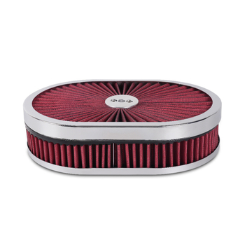 Šķērsrobežu 12 "x 2" ovāls gaisa filtra gaisa plūsmas attīrītājs ir piemērots 5-1/8" saskarnei