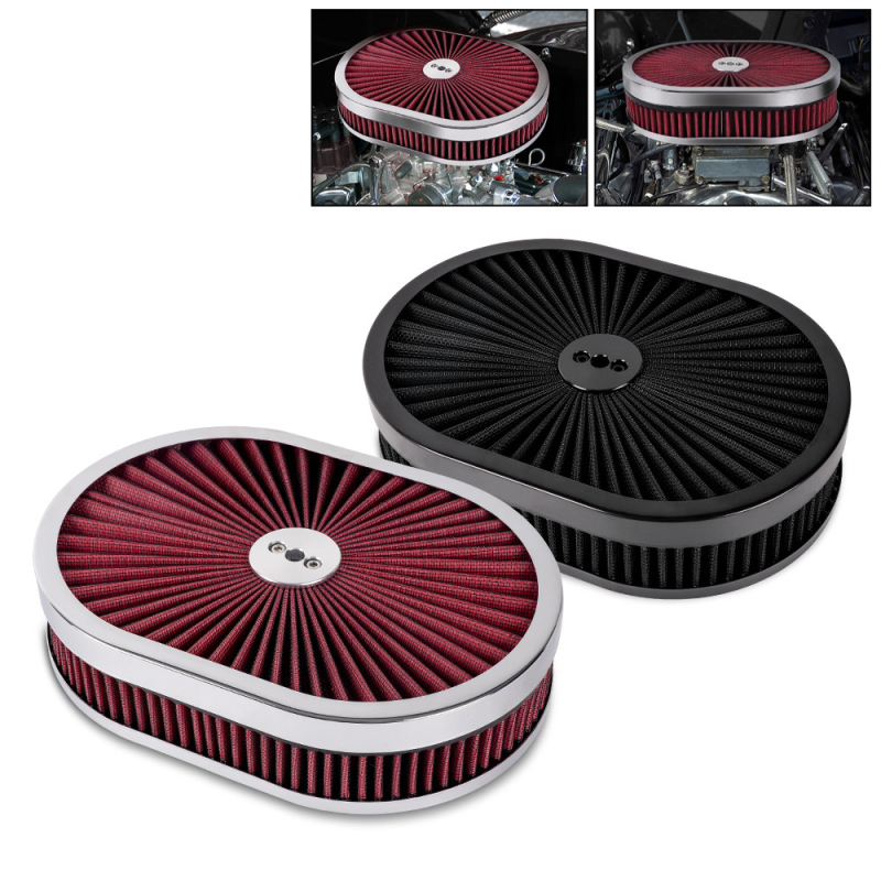 Purificatorul de aer cu filtru oval transfrontalier de 12 "x 2" este potrivit pentru interfața de 5-1/8 "