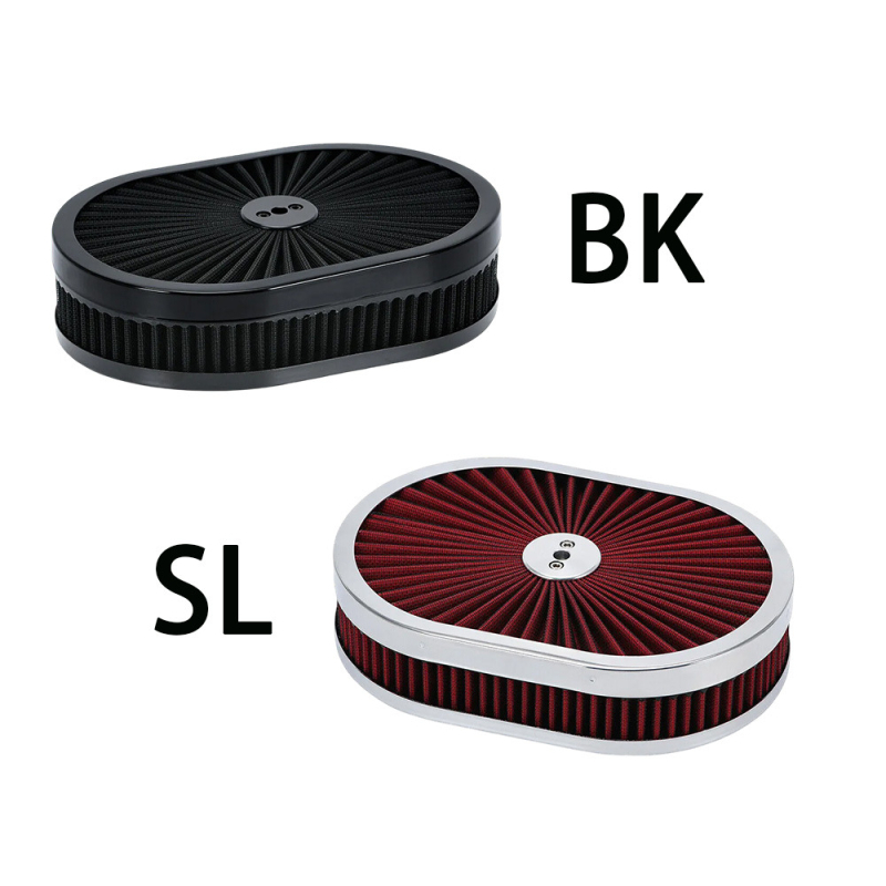 Šķērsrobežu 12 "x 2" ovāls gaisa filtra gaisa plūsmas attīrītājs ir piemērots 5-1/8" saskarnei