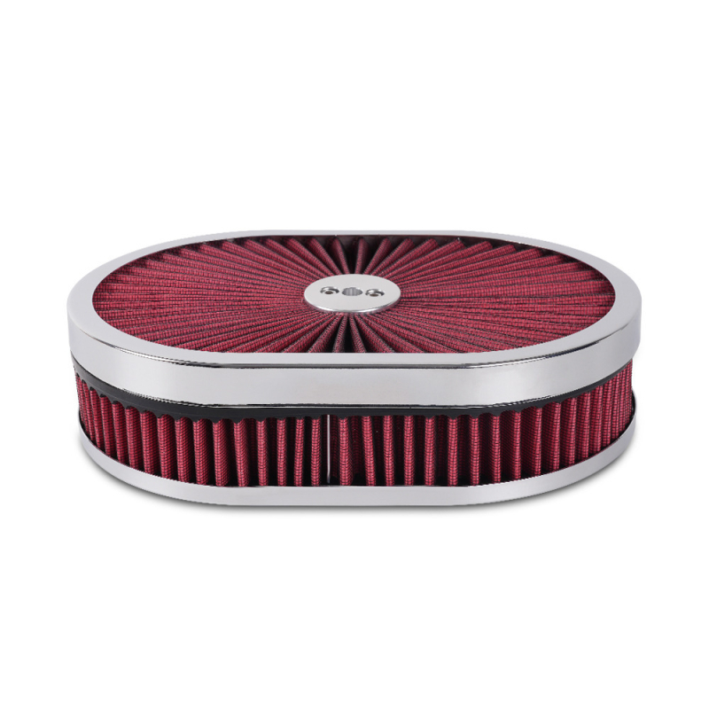 Šķērsrobežu 12 "x 2" ovāls gaisa filtra gaisa plūsmas attīrītājs ir piemērots 5-1/8" saskarnei