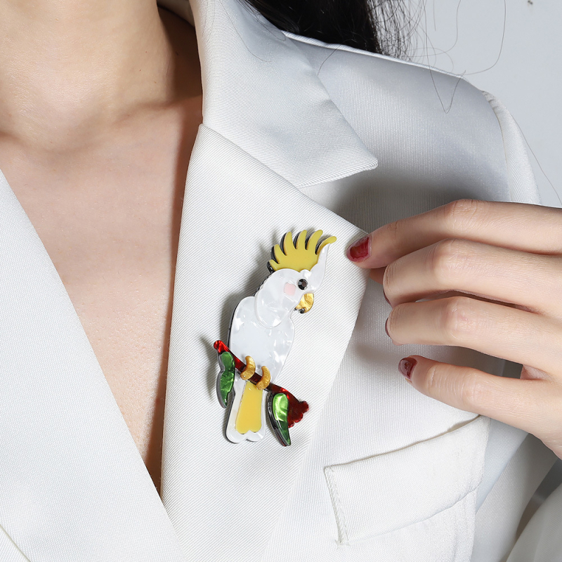 Originalios rankų darbo akrilinės gyvūnų sagės, plaukų segtukas, šaldytuvo papūga, europietiškos ir amerikietiškos mados aksesuarai