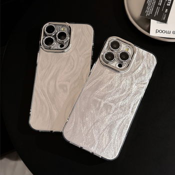 Vhodné pre Apple 15PM s krytom na objektív, fóliou na perové vlákno, pokročilé ochranné puzdro na iPhone 16 s trblietkami a galvanicky pokovovaným povrchom