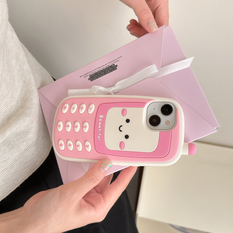 Jautrs un smieklīgs multfilmas stila Big Brother rozā izteiksmes komplekts Apple Iphone 16 Pro Max New 15 mobilā tālruņa maciņš