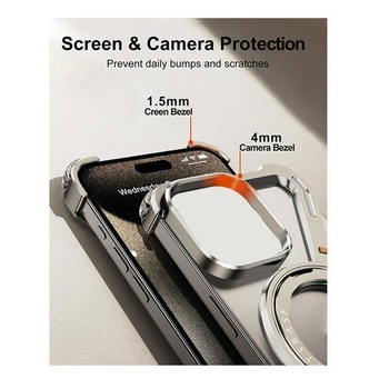 Θήκη κινητού τηλεφώνου Z Shell κατάλληλη για Apple 15, μεταλλικό αερόσακο Promax χωρίς περίγραμμα, αντιπτωτική βάση 360° με προστασία από πτώση 15