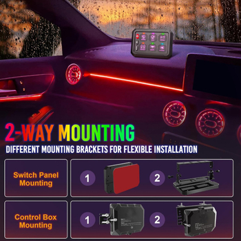 Шестбутонен панел с превключватели, 6-позиционен 3-режимен LED превключвател, RGB регулируема светлина, подходящ за яхта, 7 цвята