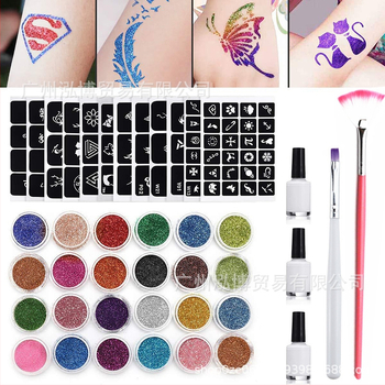 Sprogstamasis manikiūro dažymas pusiau nuolatinis vasarinis paprastas blizgučių tatuiruotės rinkinys scenos makiažas karštas išpardavimas