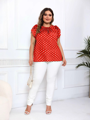 Amazon Crossborder European and American Νέο Ευρωπαϊκό και Αμερικανικό AliExpress Amazon Polo Dot Printed Short Sleeve