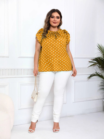 Amazon Crossborder European and American Νέο Ευρωπαϊκό και Αμερικανικό AliExpress Amazon Polo Dot Printed Short Sleeve