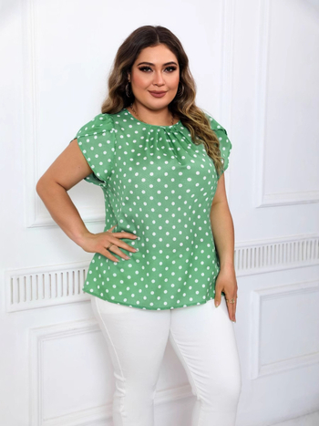 Amazon Crossborder European and American Νέο Ευρωπαϊκό και Αμερικανικό AliExpress Amazon Polo Dot Printed Short Sleeve