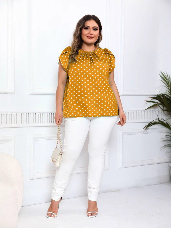 Amazon Crossborder European and American Νέο Ευρωπαϊκό και Αμερικανικό AliExpress Amazon Polo Dot Printed Short Sleeve