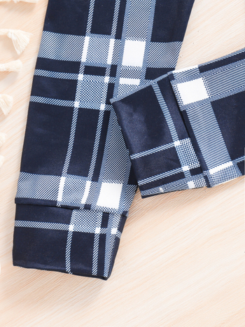 Sõltumatu jaama tarnija Zhongdas poiste ühevärvilised pikkade varrukatega ruudulised püksid koduriiete pidžaamaülikonnad