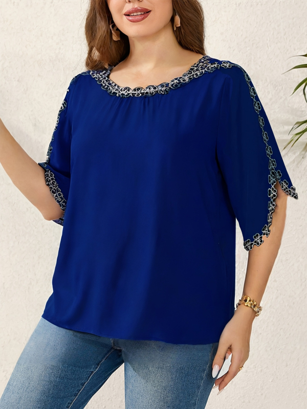 Nova ljetna ženska košulja velikih dimenzija s vezom cvijeća za 2025. godinu