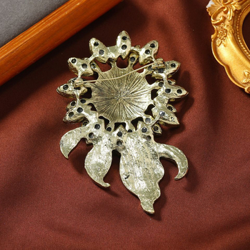 Vintage πλήρες διαμάντι βαριά καρφίτσα ηλίανθου υπερβολικό μεγάλο κρύσταλλο κορσάζ παλτό με αξεσουάρ καρφίτσας χονδρικής