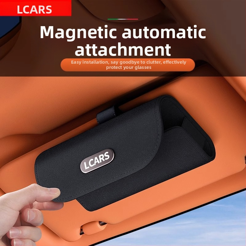 Кутия за автомобилни очила от велур, сенник за кола, специална кутия за съхранение на слънчеви очила, щипка за слънчеви очила, модифицирана кутия за съхранение