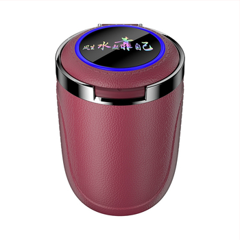 Automobilio peleninė su spalvota LED lempute, auksinė vidinė talpa, vienu mygtuku atidaromas dangtelis, didelės talpos peleninė