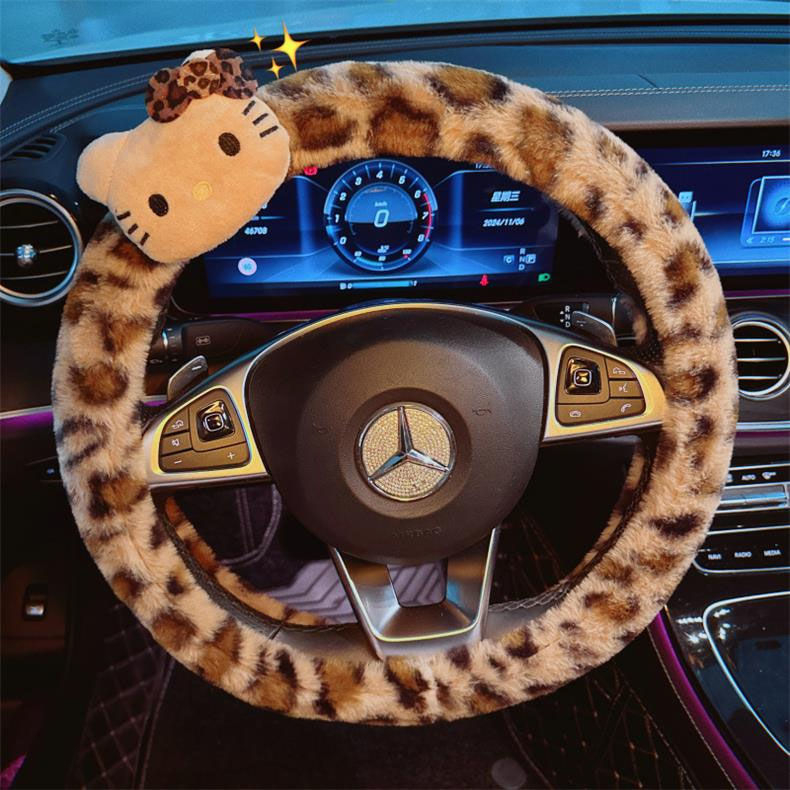 Husa volan din blană de leopard imitație de iepure, producători de articole interioare, en-gros, o generație de export Amazon