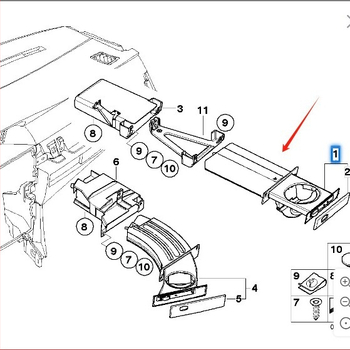 51459125626 Tinka 2004–2010 m. BMW 5 serijos E60 E 61 520 525 keleivio pusės puodelio laikikliui