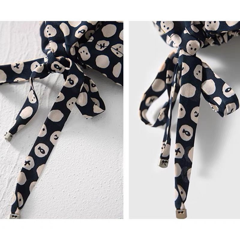 Šilkiniai šilkmedžio spalvos marškiniai moterims apvalia kaklo puse rankovių 2025 m. pavasario ir vasaros prancūziškos mados marginti pūstos rankovės viršūnės baltos spalvos