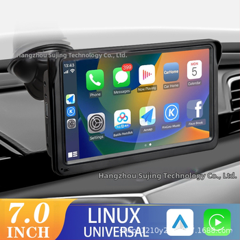 Automašīnas displejs 7 collu multimediju atbalsts Carplay/Android Auto IPS ekrāns