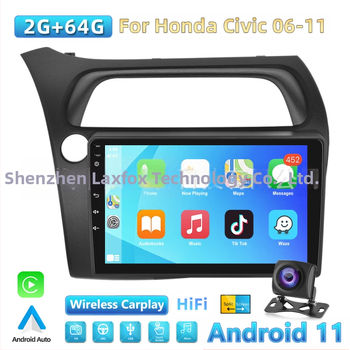 Piemērots Honda Civic 06-11 centrālās vadības liela ekrāna automašīnai ar Carplay modifikāciju, navigāciju, atpakaļgaitas attēla integrāciju