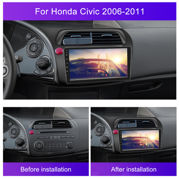 Piemērots Honda Civic 06-11 centrālās vadības liela ekrāna automašīnai ar Carplay modifikāciju, navigāciju, atpakaļgaitas attēla integrāciju