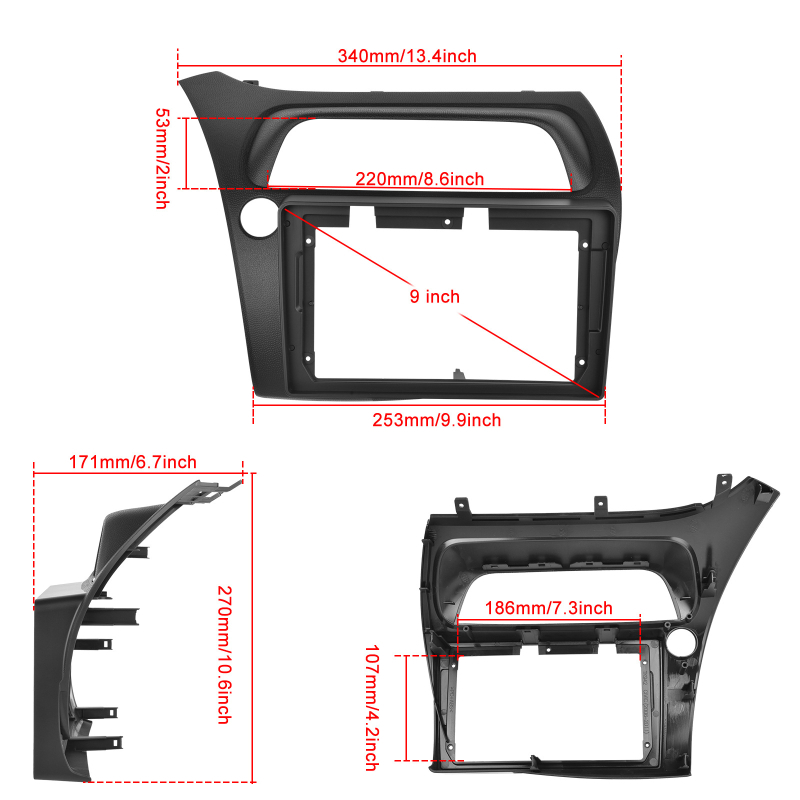 Piemērots Honda Civic 06-11 centrālās vadības liela ekrāna automašīnai ar Carplay modifikāciju, navigāciju, atpakaļgaitas attēla integrāciju