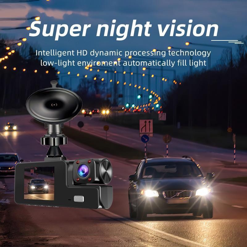 Jaunais pārrobežu ierakstītājs ar Wi-Fi HD ierakstīšanas funkciju, trīs ierakstīšanas trīs objektīvu uzstādīšanas bez maksas, 24 stundu uzraudzības DVR