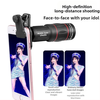 Mobiliojo telefono teleobjektyvas 18X25X teleskopas didelės raiškos koncertinis artefaktas profesionalus tarpvalstybinis tiesioginis pristatymas