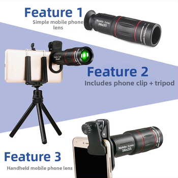 Mobiliojo telefono teleobjektyvas 18X25X teleskopas didelės raiškos koncertinis artefaktas profesionalus tarpvalstybinis tiesioginis pristatymas