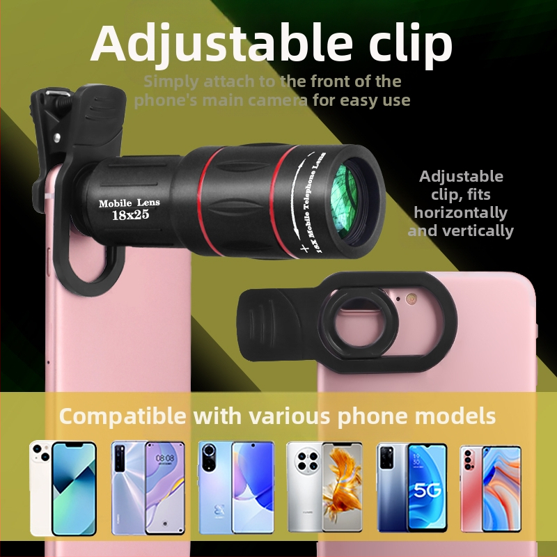 Телеобектив за мобилен телефон 18X25X, телескоп с висока разделителна способност, концертен артефакт, професионален, трансграничен дропшипинг