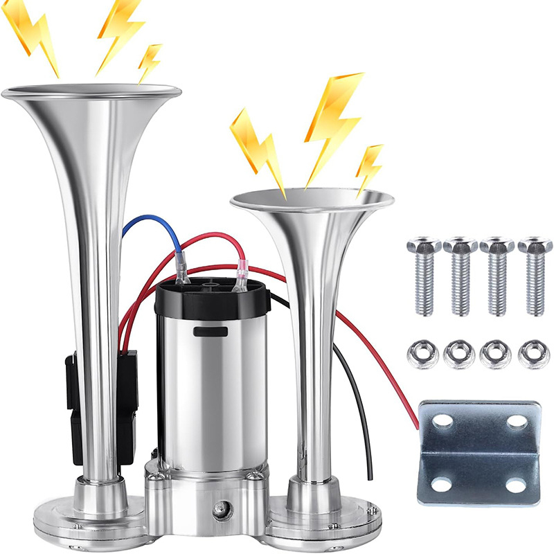 Двутръбна интегрирана въздушна охлюв клаксон 600DB компресор, съединена с автомобилен високочестотен говорител отвъд границата