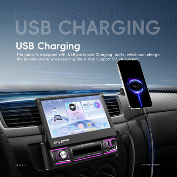 Universāls 7 collu horizontāls ekrāns Android 15 ar vienu pogu manuāli salokāms ekrāns ar bezvadu CarPlay automašīnas centrālās vadības shēmu, viss vienā ierīcē