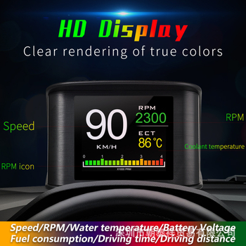 P10 automašīnas viedais HUD Head-Up displejs automašīnas augstas izšķirtspējas OBD pārnēsājamais LCD braukšanas datora displejs