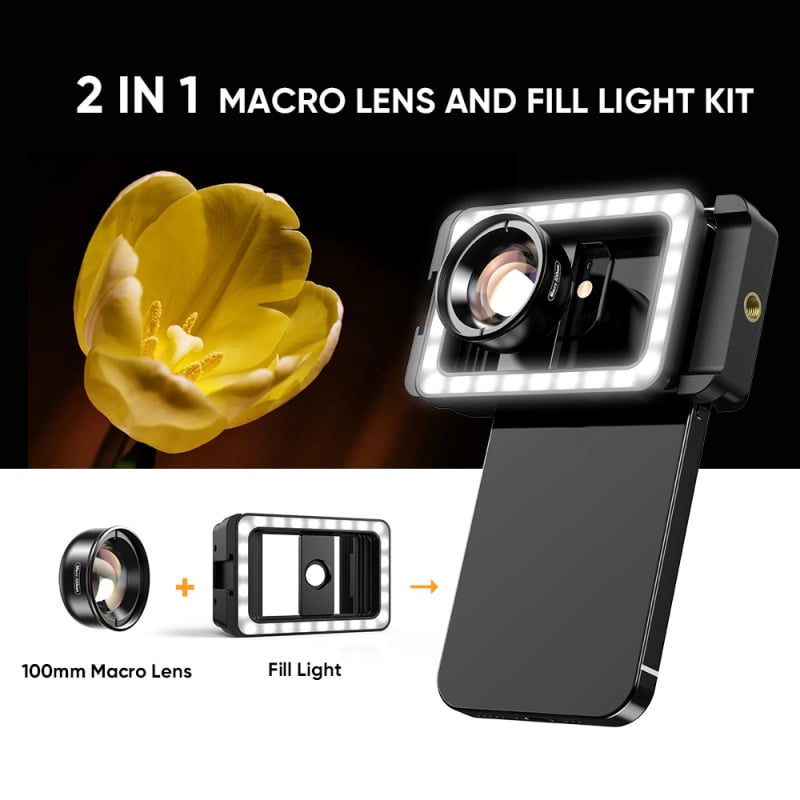 4K telefon mobil obiectiv macro profesional HD rachetă bijuterii inel cu diamant rachetă externă machiaj ochi frumusețe detalii gene