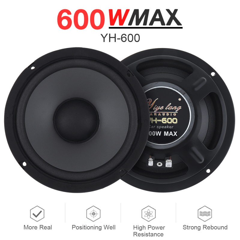 Difuzor coaxial auto cu bas înalt pentru ușa din spate, modificare audio auto en-gros din fabrică, 6.5", wolf