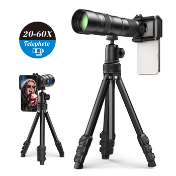 Νέος τηλεφακός, φακός κινητού τηλεφώνου με ζουμ 20-60X, μονοφθάλμιο τηλεσκόπιο για παρατήρηση πουλιών και θέαση συναυλιών