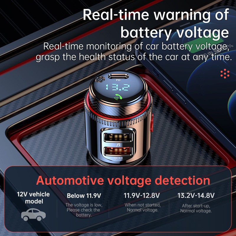 T23 pārrobežu jauns produkts PD30W QC3.0 automašīnas bluetooth mp3 atskaņotājs automašīnas bluetooth brīvroku FM raidītājs