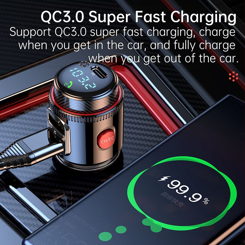 T23 pārrobežu jauns produkts PD30W QC3.0 automašīnas bluetooth mp3 atskaņotājs automašīnas bluetooth brīvroku FM raidītājs