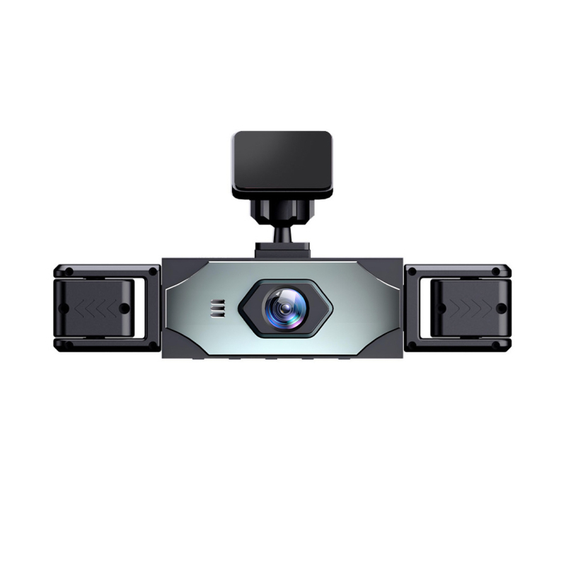 Četrvirzienu kamera ar četrām objektīviem, braukšanas uzraudzības ierakstītājs HD 1080P automašīnai 360 grādu režīmā ar atpakaļgaitas attēlu