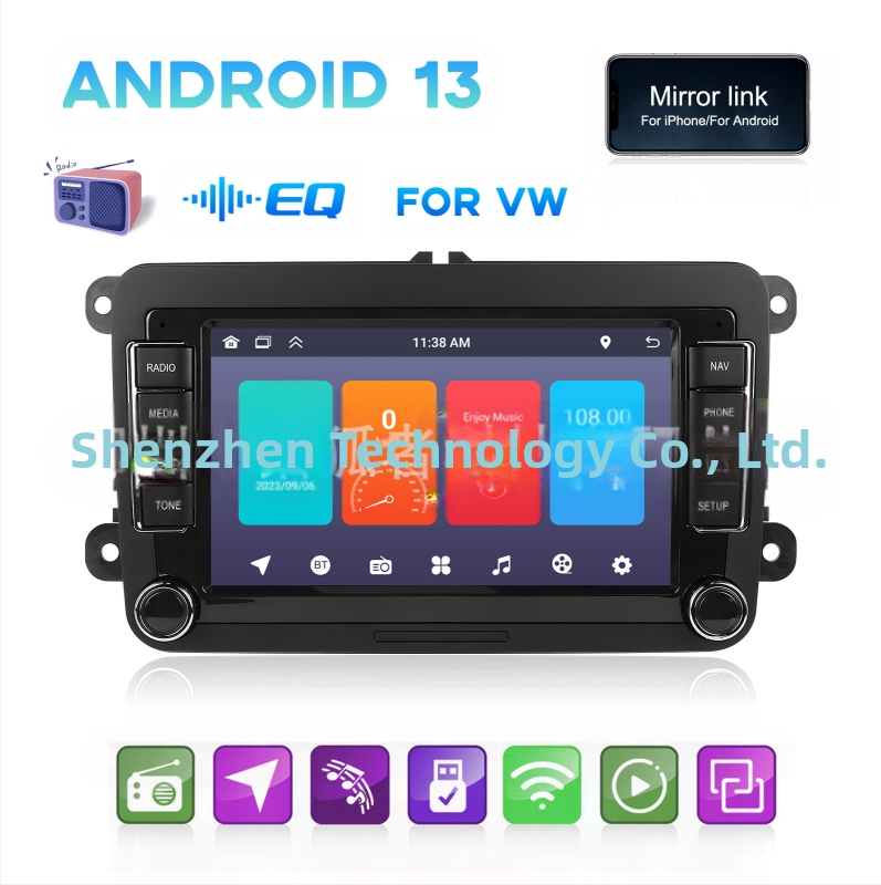 Piemērots 7 collu (1,32) Volkswagen automašīnai ar lielu ekrānu, Carplay, Android navigāciju, atpakaļgaitas attēla integrāciju