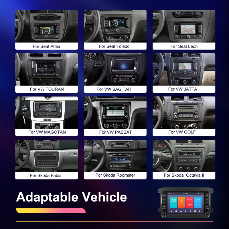 Piemērots 7 collu (1,32) Volkswagen automašīnai ar lielu ekrānu, Carplay, Android navigāciju, atpakaļgaitas attēla integrāciju