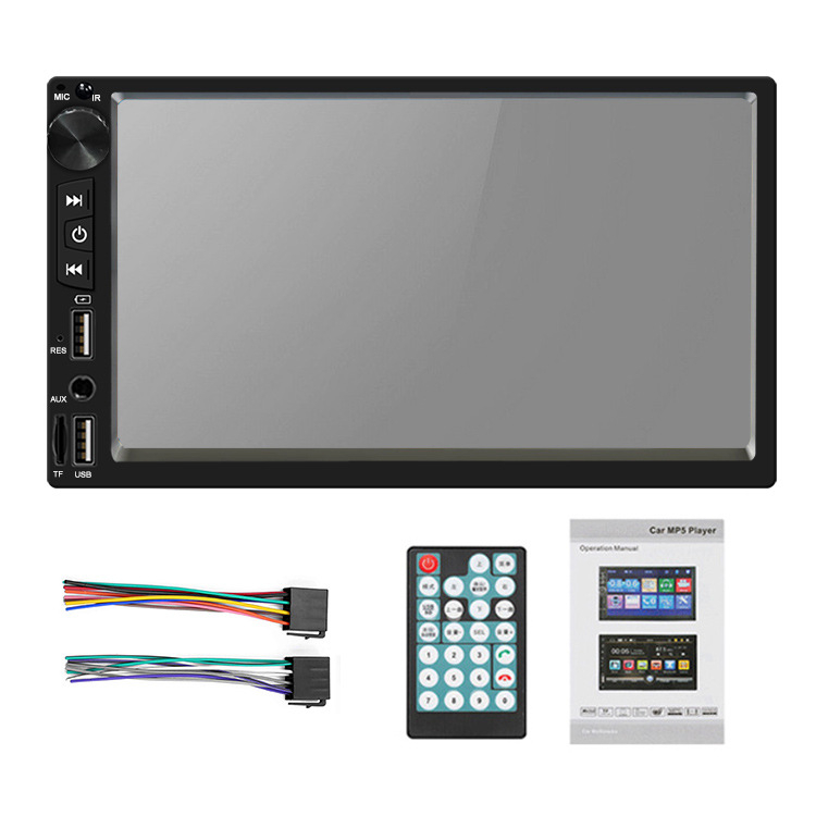 7-инчов автомобилен Bluetooth mp5 радиоплейър с двоен USB порт, многофункционален mp4 дисплей с приоритет на движение на заден ход
