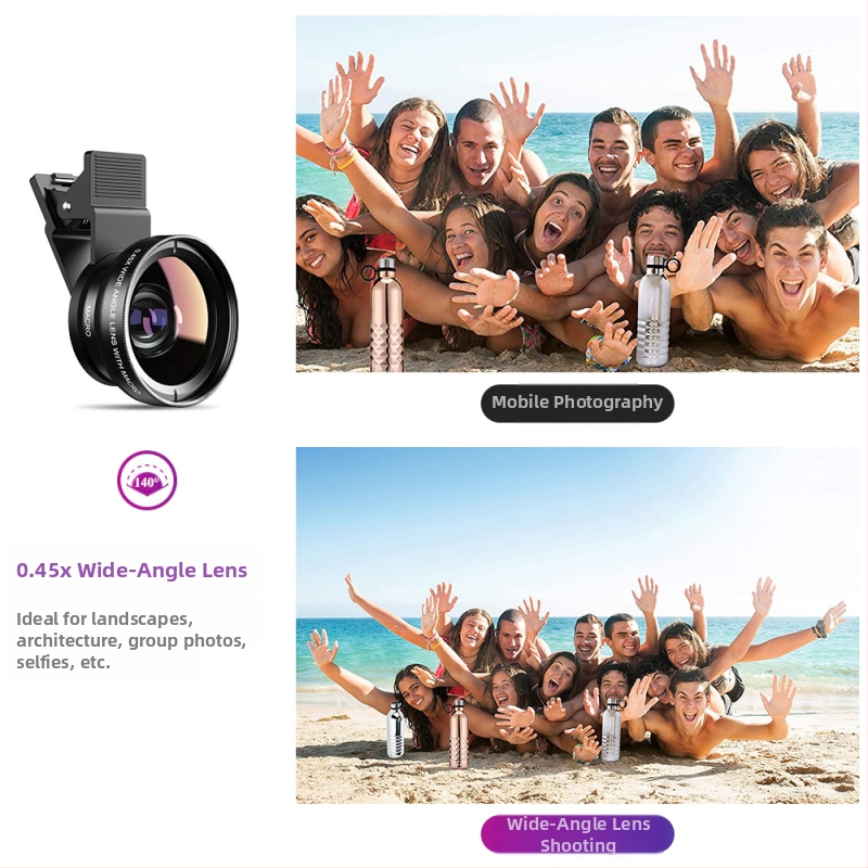 Apexel mobiiltelefoni väline objektiiv 0,45x lainurk 12,5x makro kaks-ühes kõrglahutusega selfie lainurk kõrglahutusega