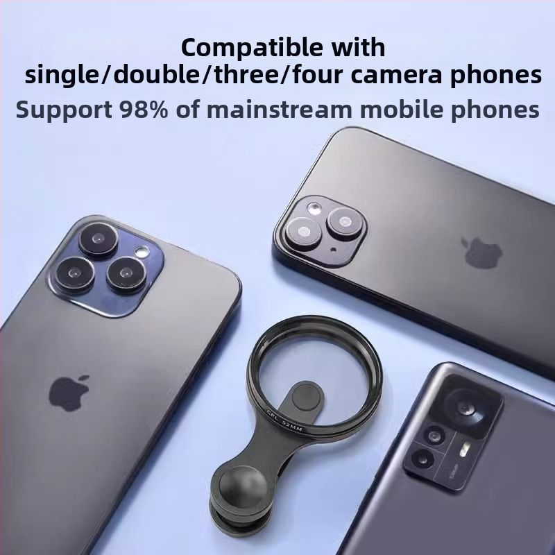 Поляризатор за мобилен телефон, специален фотографски филтър, фотография HD, професионален cpl поляризатор, универсален 52/49 мм, спомагателна фотография