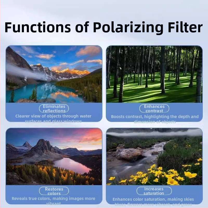 Поляризатор за мобилен телефон, специален фотографски филтър, фотография HD, професионален cpl поляризатор, универсален 52/49 мм, спомагателна фотография
