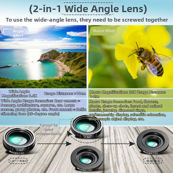 Mobiliojo telefono teleskopo galvutė Didelės raiškos teleobjektyvas Tiesioginis vaizdo įrašas Koncertas Žvejyba Plataus kampo makro didelės galios objektyvas