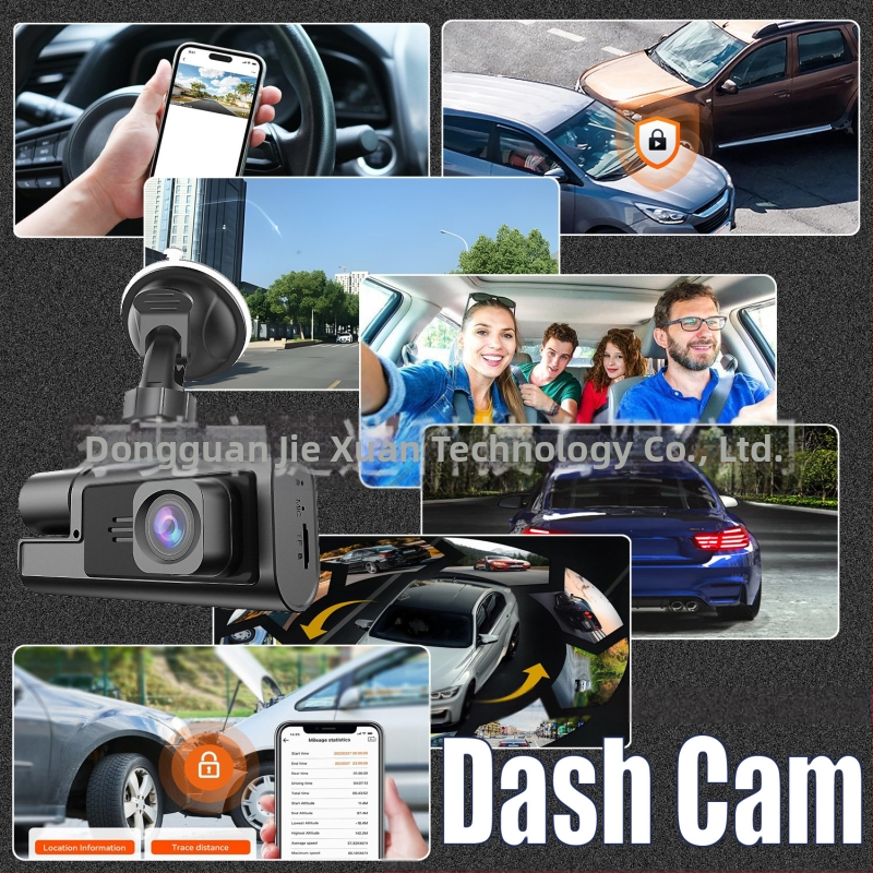 Трансгранични експлозии 2-инчов рекордер за шофиране WIFI двоен запис троен запис 1080P преден рекордер за кола Dash Cam
