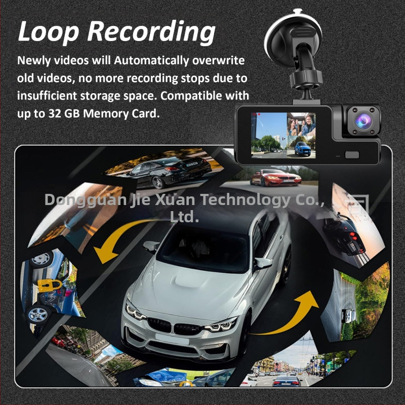 Трансгранични експлозии 2-инчов рекордер за шофиране WIFI двоен запис троен запис 1080P преден рекордер за кола Dash Cam
